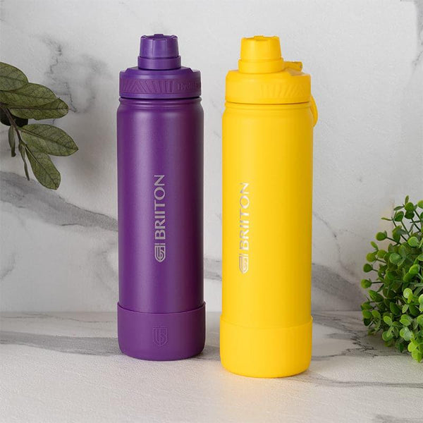 Buy Sip Slay 750 ML Hot & Cold Thermos Water Bottle (Purple & Yellow) - Set Of Two Bottle from Vaaree