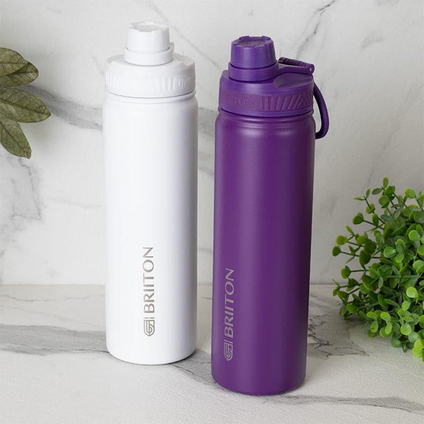 Buy Sip Slay 750 ML Hot & Cold Thermos Water Bottle (White & Purple) - Set Of Two Bottle from Vaaree