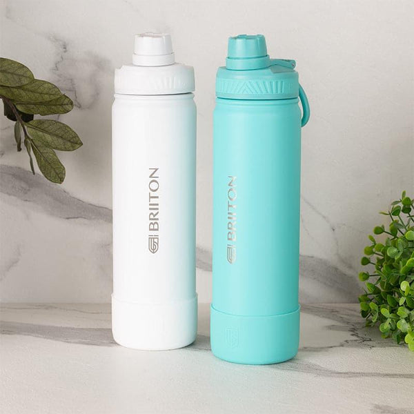 Buy Sip Slay 750 ML Hot & Cold Thermos Water Bottle (White & Sky Blue) - Set Of Two Bottle from Vaaree