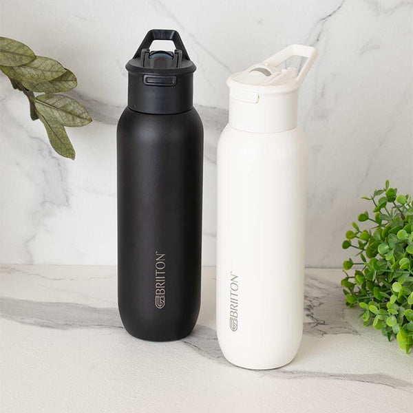 Buy Sleek Sip 630 ML Hot & Cold Thermos Water Bottle (Black & White) - Set Of Two Bottle from Vaaree