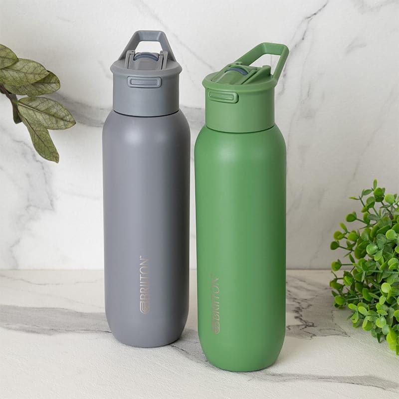 Buy Sleek Sip 630 ML Hot & Cold Thermos Water Bottle (Grey & Green) - Set Of Two Bottle from Vaaree