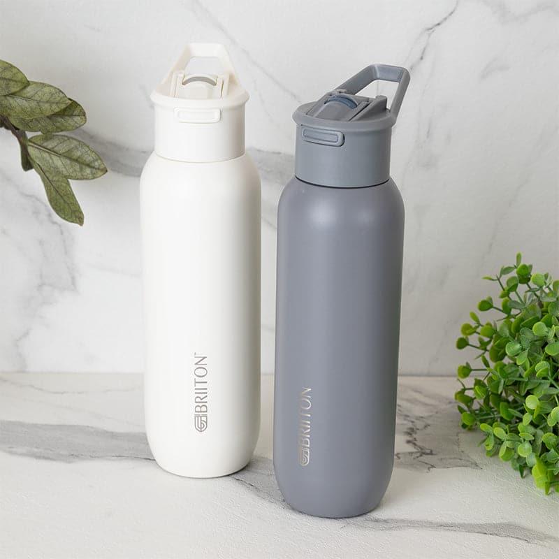 Buy Sleek Sip 630 ML Hot & Cold Thermos Water Bottle (White & Grey) - Set Of Two Bottle from Vaaree