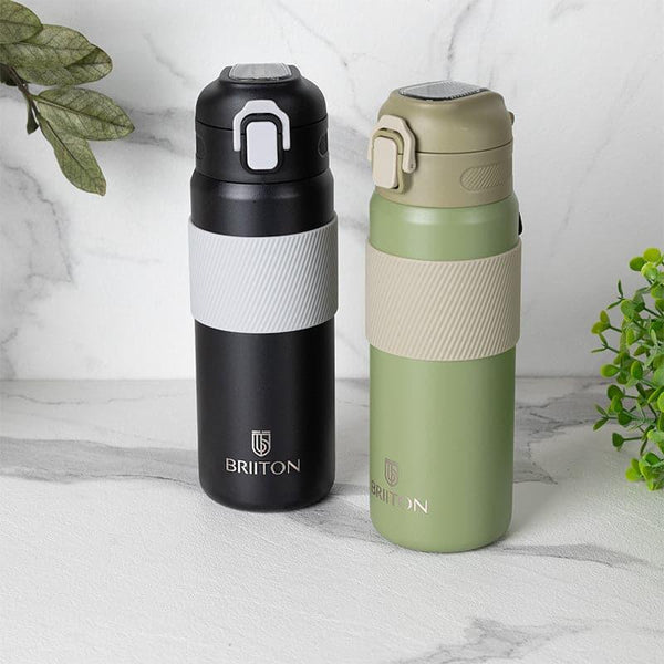 Buy Speed 650 ML Hot & Cold Thermos Water Bottle (Black & Green) - Set Of Two Bottle from Vaaree