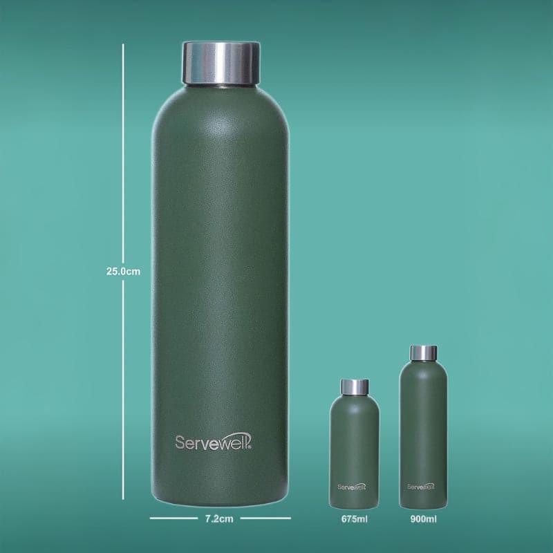 Bottle - Steel Elegance Elixir Bottle (900 ML) - Military Green