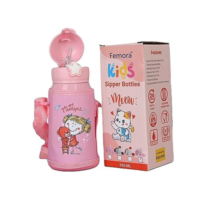 Bottle - Teddy Girl Stainless Steel Sipper Bottle - 550 ML