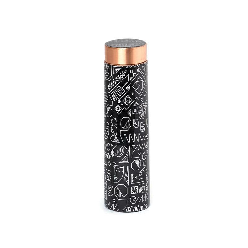 Buy Tribal Doodle Copper Water Bottle - 1000 ML Bottle from Vaaree