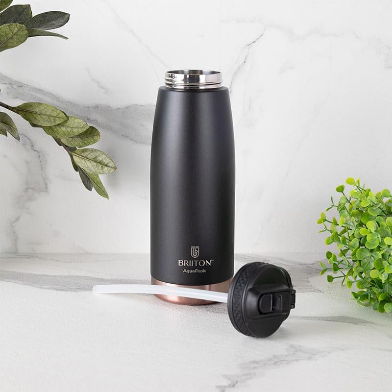 Buy Turbo 1000 ML Hot & Cold Thermos Water Bottle (Black & Grey) - Set Of Two Bottle from Vaaree