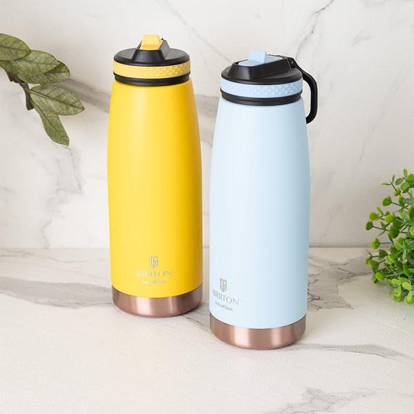 Buy Turbo 1000 ML Hot & Cold Thermos Water Bottle (Yellow & Blue) - Set Of Two Bottle from Vaaree