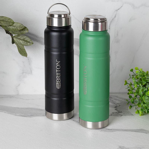 Buy Velno 750 ML Hot & Cold Thermos Water Bottle (Green & Black ) - Set Of Two Bottle from Vaaree