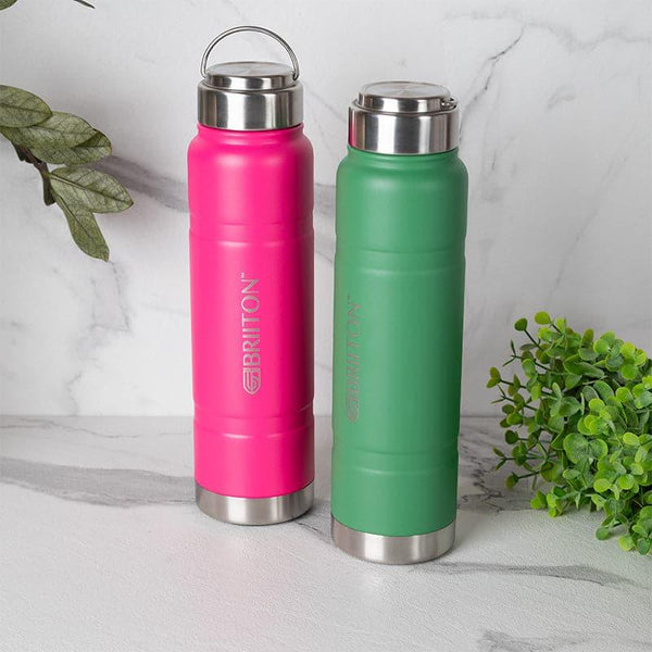 Buy Velno 750 ML Hot & Cold Thermos Water Bottle (Pink & Green) - Set Of Two Bottle from Vaaree