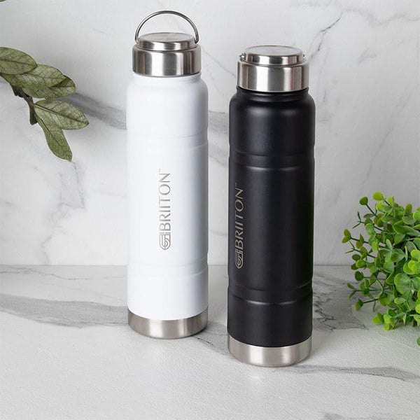 Buy Velno 750 ML Hot & Cold Thermos Water Bottle (White & Black ) - Set Of Two Bottle from Vaaree