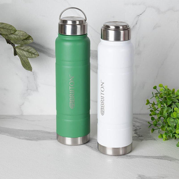 Buy Velno 750 ML Hot & Cold Thermos Water Bottle (White & Green) - Set Of Two Bottle from Vaaree