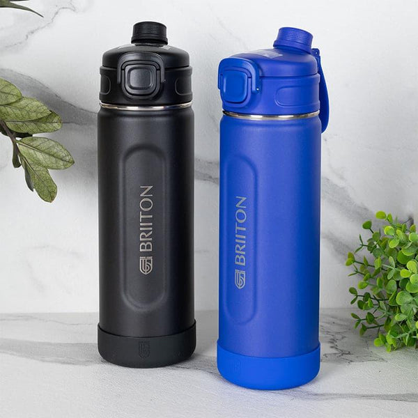 Bottle - Ventura Sip 1000 ML Hot & Cold Thermos Water Bottle (Black & Blue) - Set Of Two