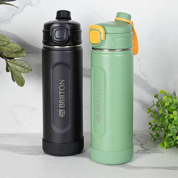 Buy Ventura Sip 1000 ML Hot & Cold Thermos Water Bottle (Black & Green) - Set Of Two Bottle from Vaaree