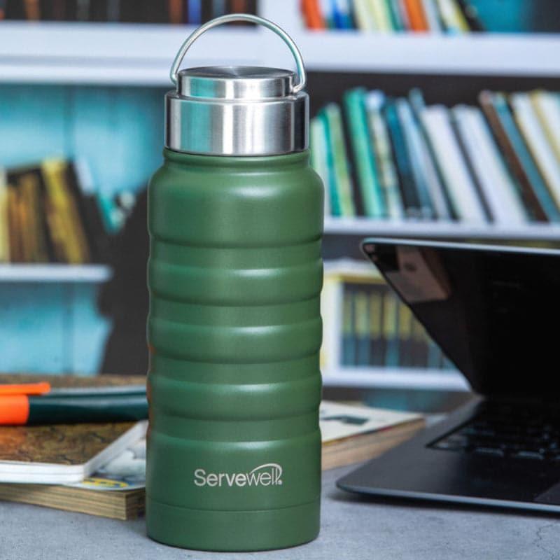 Bottle - Zayden Hot & Cold Thermos Bottle (Green) - 550 ML