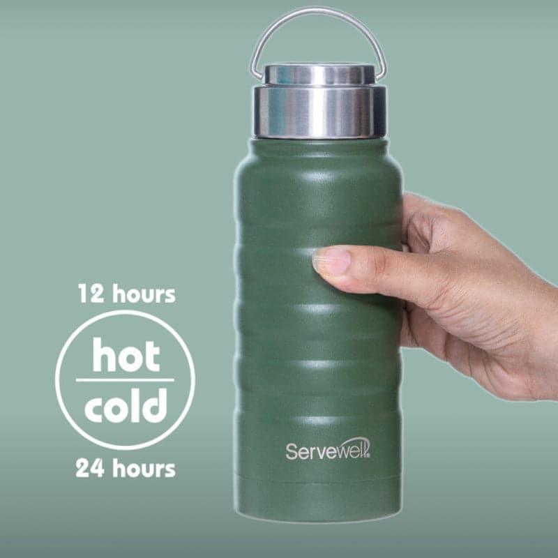 Bottle - Zayden Hot & Cold Thermos Bottle (Green) - 550 ML