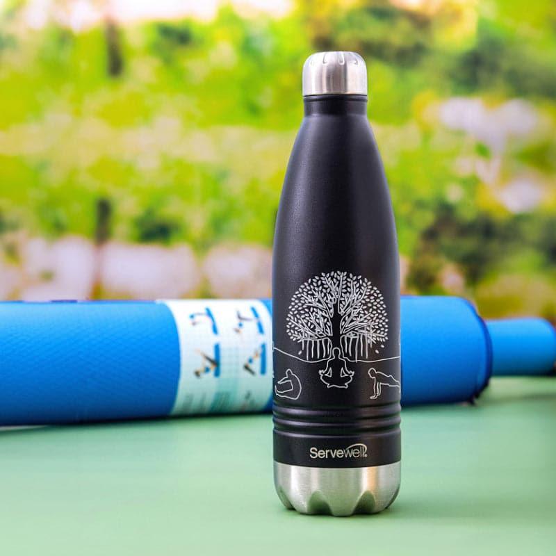 Bottle - Zen Sip Hot & Cold Thermos Bottle (Black) - 1000 ML