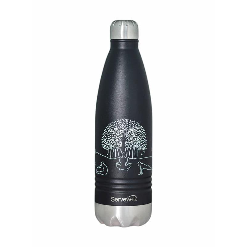 Bottle - Zen Sip Hot & Cold Thermos Bottle (Black) - 1000 ML