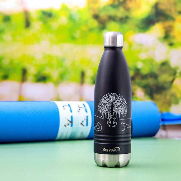 Bottle - Zen Sip Hot & Cold Thermos Bottle (Black) - 750 ML