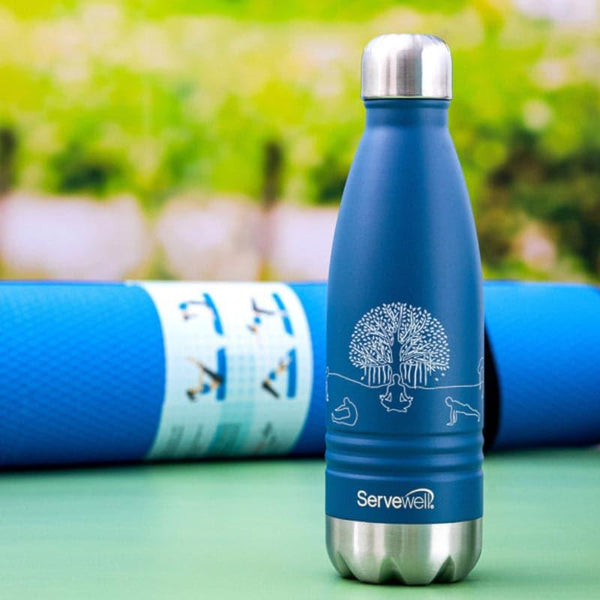 Buy Zen Sip Hot & Cold Thermos Bottle (Blue) - 500 ML Bottle from Vaaree