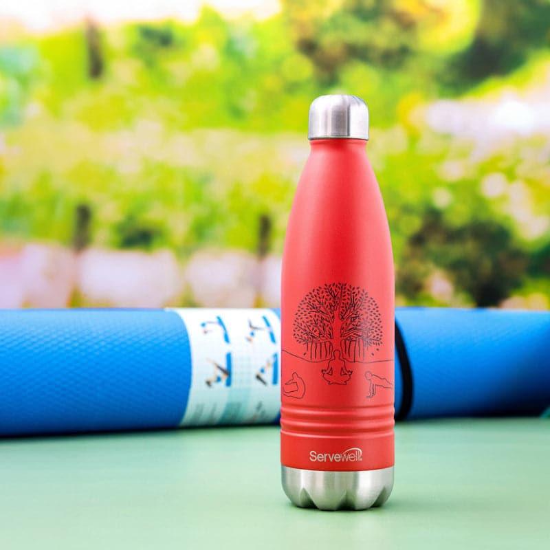 Bottle - Zen Sip Hot & Cold Thermos Bottle (Red) - 750 ML