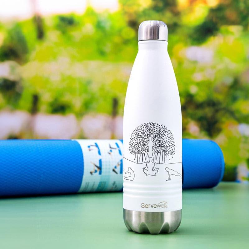 Bottle - Zen Sip Hot & Cold Thermos Bottle (White) - 1000 ML