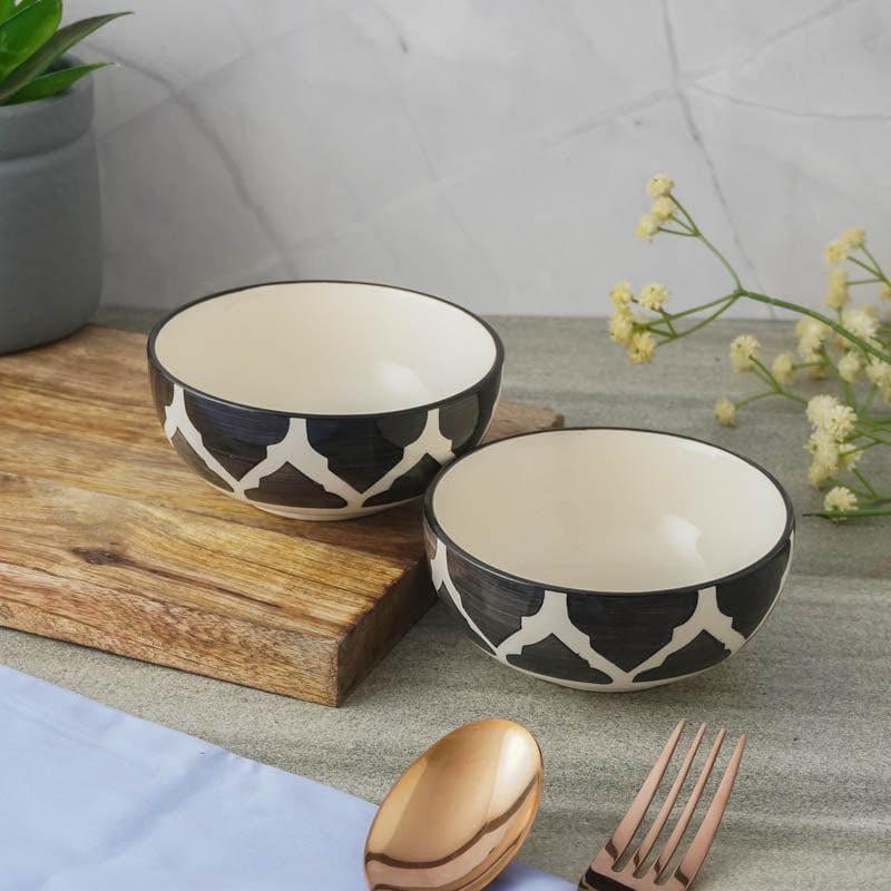 Buy Bowl - Bella Ceramic Bowl (Black) - Set Of Two at Vaaree online