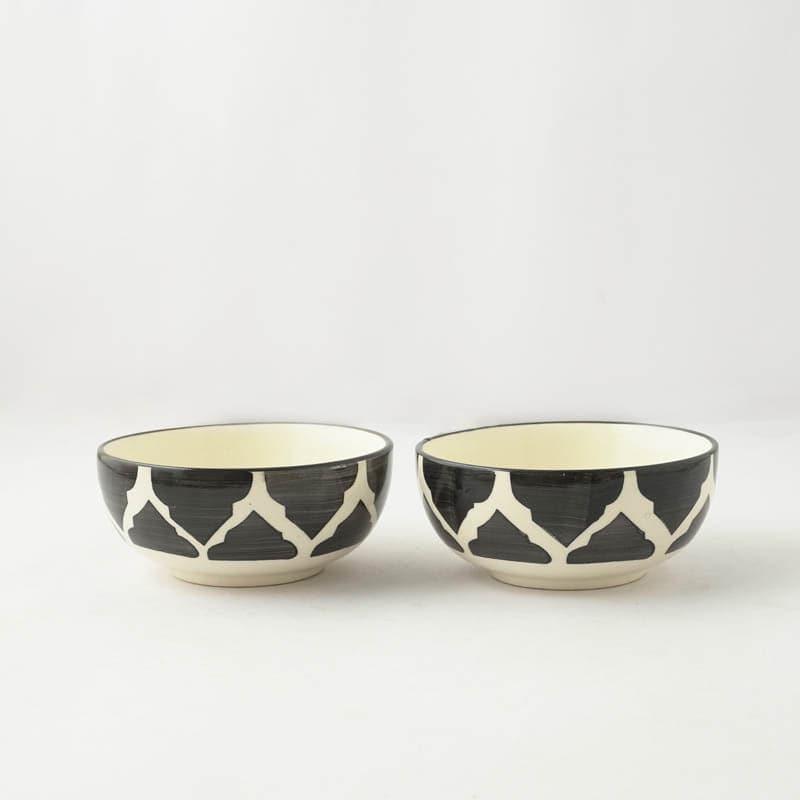Buy Bowl - Bella Ceramic Bowl (Black) - Set Of Two at Vaaree online