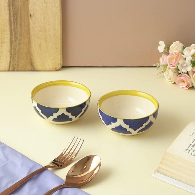 Buy Bella Ceramic Bowl (Blue) - Set Of Two Bowl from Vaaree