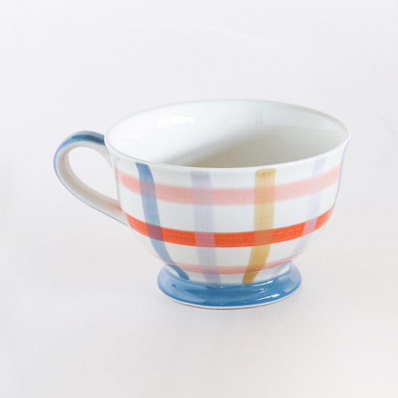 Bowl - Checks & Stripes Handpainted Soup Bowls - Set Of 2
