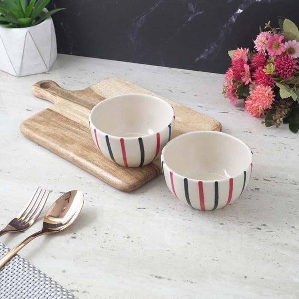 Bowl - Colorful Striped Squad Bowls - Set Of Two