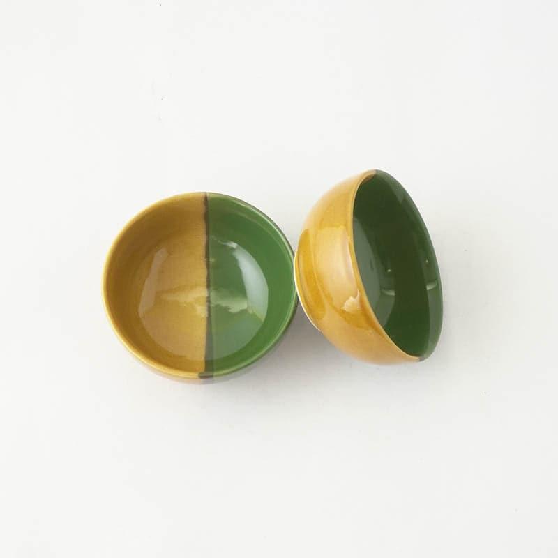 Buy Dual Hue Bowl (Green & Yellow)- Set Of Two Bowl from Vaaree