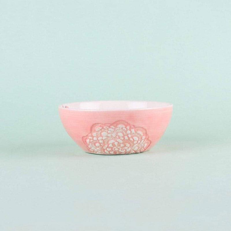 Bowl - Floral Lace Handpainted Bowl - Set Of Two
