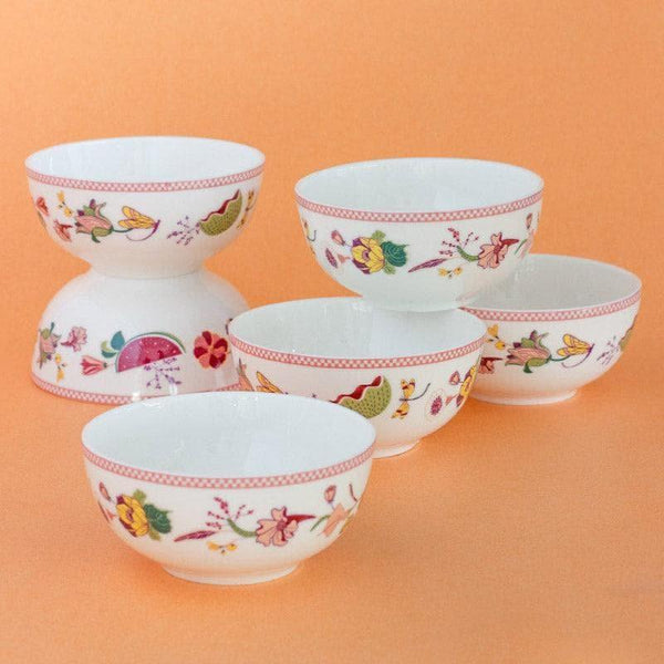 Bowl - Garden Of Eden Fine China Ceramic Small Katori Bowls - Set Of Six