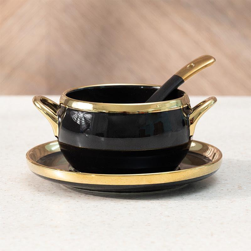 Buy Harumi Soup Set (Black) - Eighteen Piece Set Bowl from Vaaree