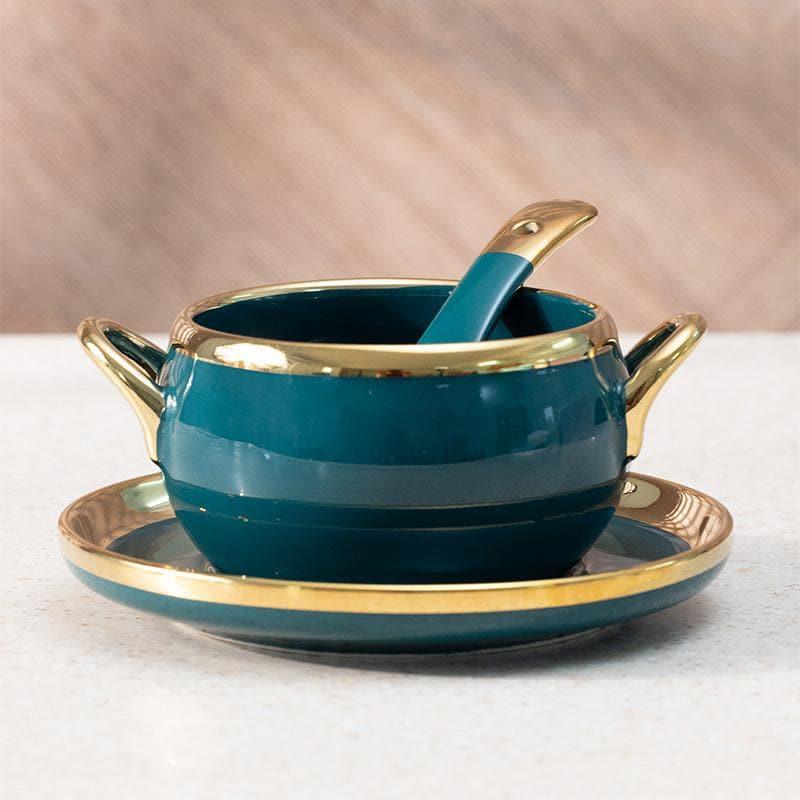 Buy Harumi Soup Set (Dark Green) - Eighteen Piece Set Bowl from Vaaree