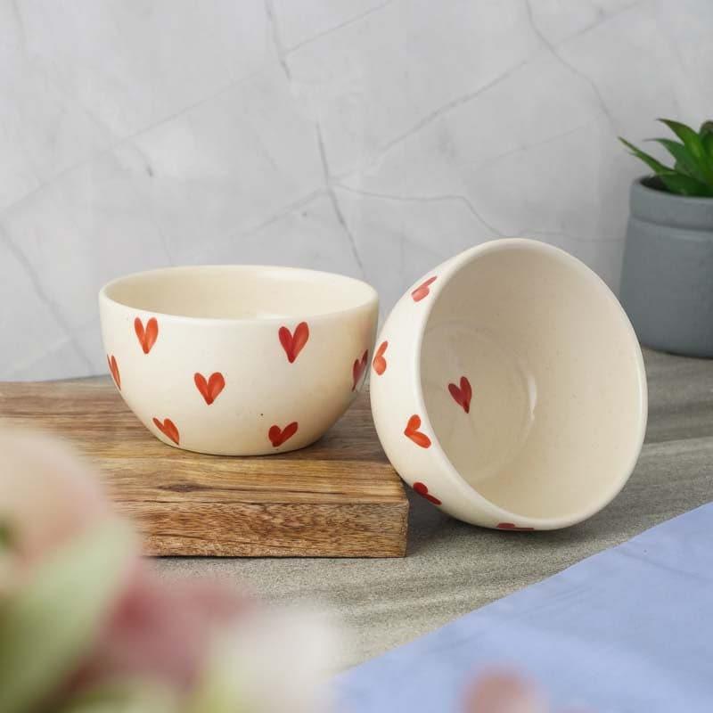 Buy Heather Heart Ceramic Bowl - Set Of Two Bowl from Vaaree