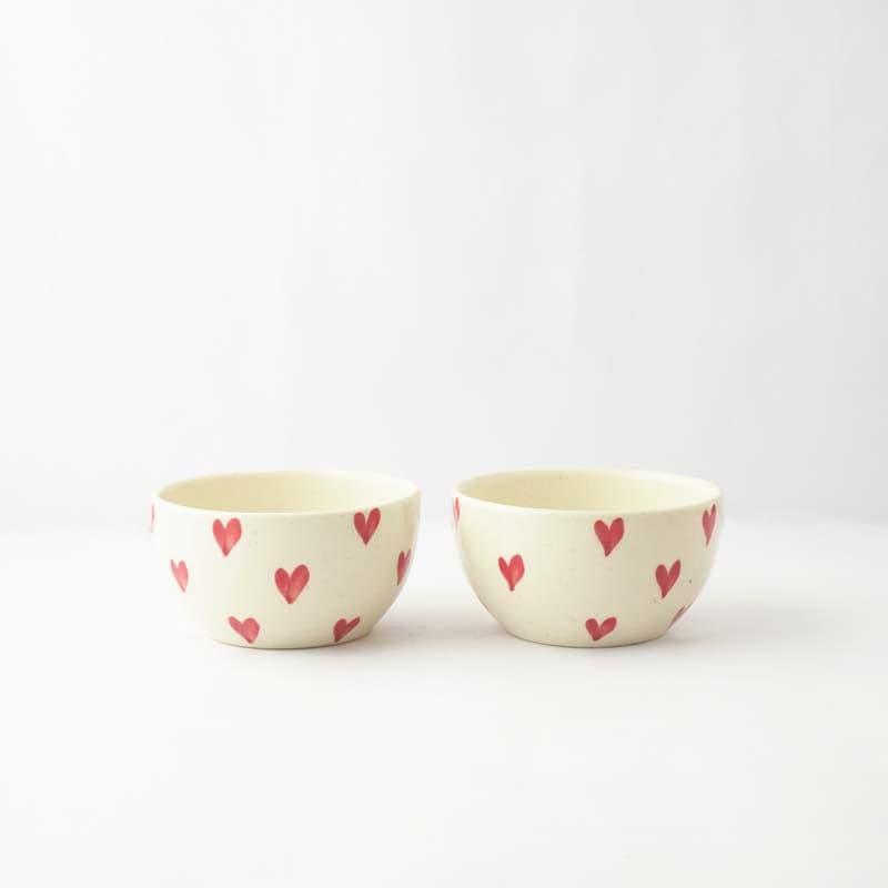 Buy Heather Heart Ceramic Bowl - Set Of Two Bowl from Vaaree