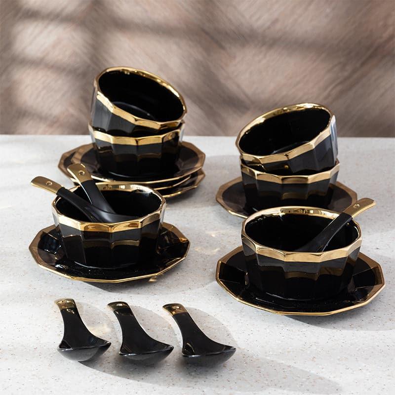 Buy Jimo Black Soup Bowl Set (340 ML) - Eighteen Piece Set Bowl from Vaaree