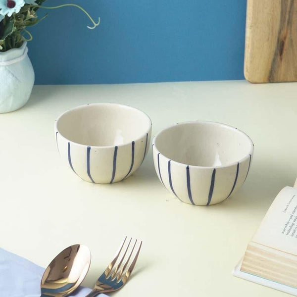 Bowl - Kline Stripe Ceramic Bowl - Set Of Two