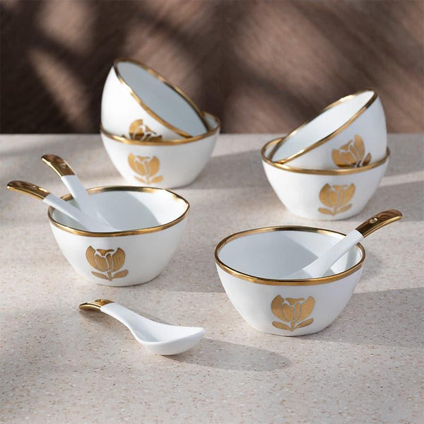 Bowl - Lotus Bloom Serving Bowl Set - Twelve Piece Set