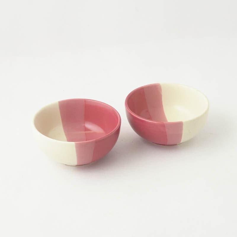 Buy Monochromatic Bowl (Pink &White)- Set Of Two Bowl from Vaaree