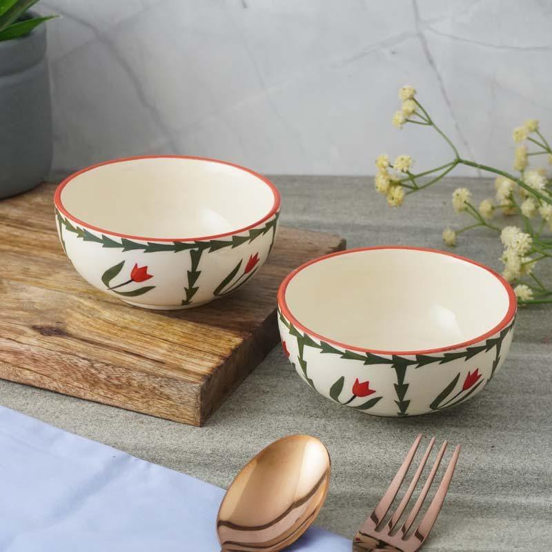 Bowl - Pretty Peony Ceramic Bowl - Set Of Two