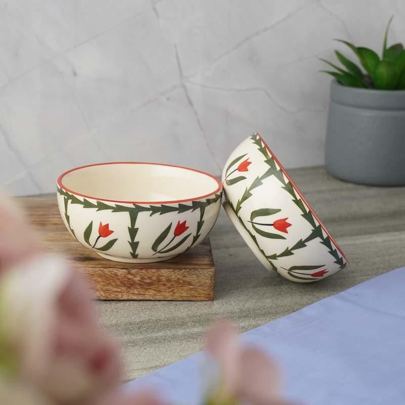 Bowl - Pretty Peony Ceramic Bowl - Set Of Two