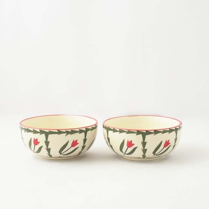 Bowl - Pretty Peony Ceramic Bowl - Set Of Two