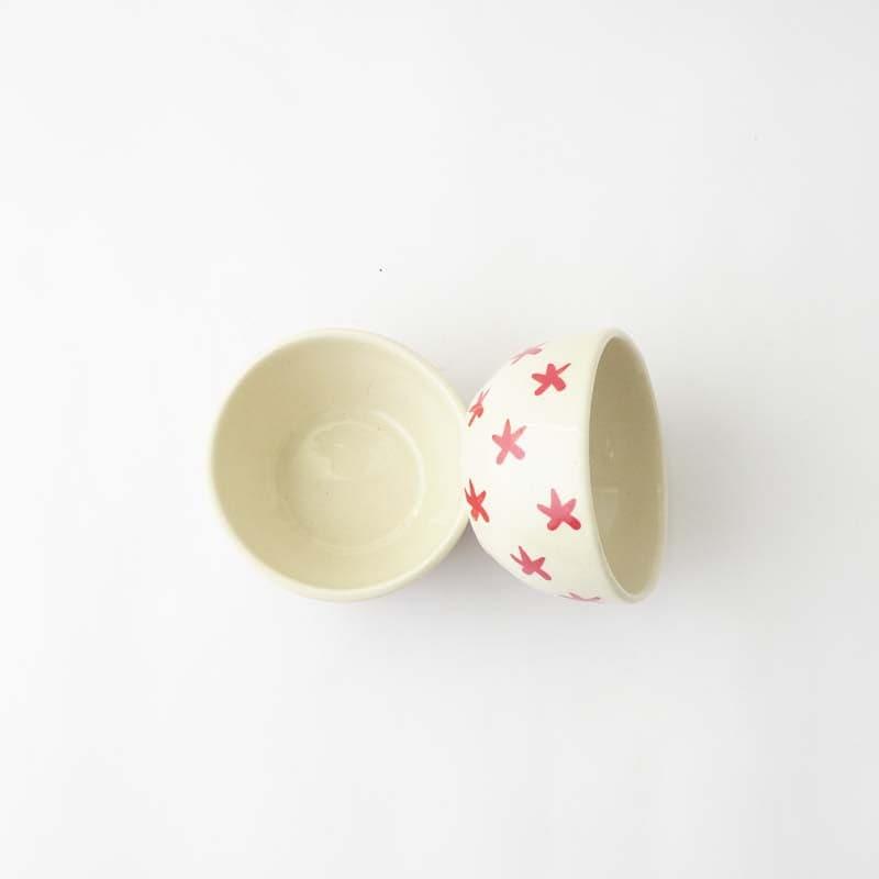 Buy Red Stars Ceramic Bowl - Set Of Two Bowl from Vaaree