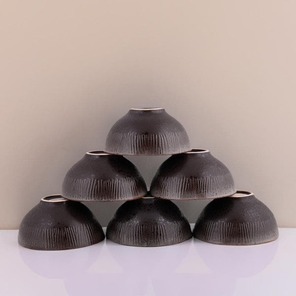 Bowl - Rustic Brown Bowl - Set Of Six