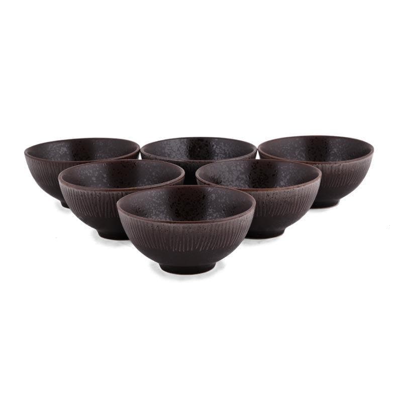 Bowl - Rustic Brown Bowl - Set Of Six