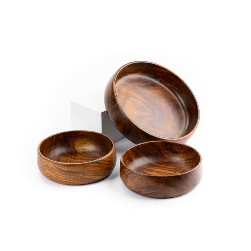 Buy Sadana Wooden Bowl - Set Of Three Bowl from Vaaree