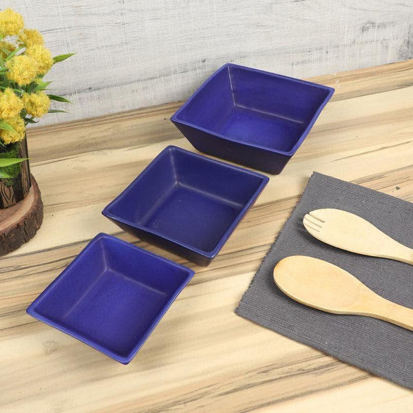 Buy Square Seam Bowl - Set Of Three Bowl from Vaaree